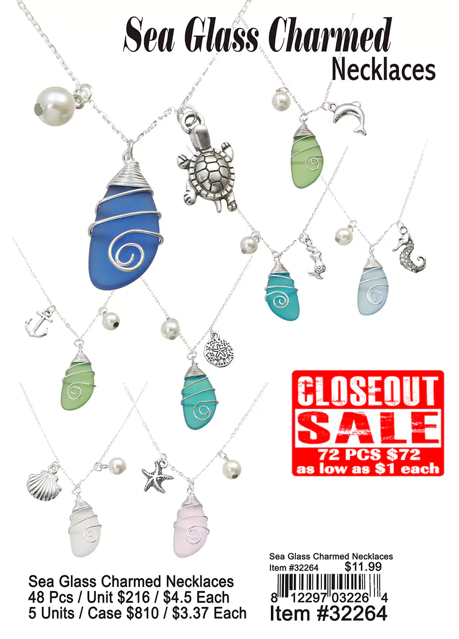 Sea Glass Charmed Necklaces
